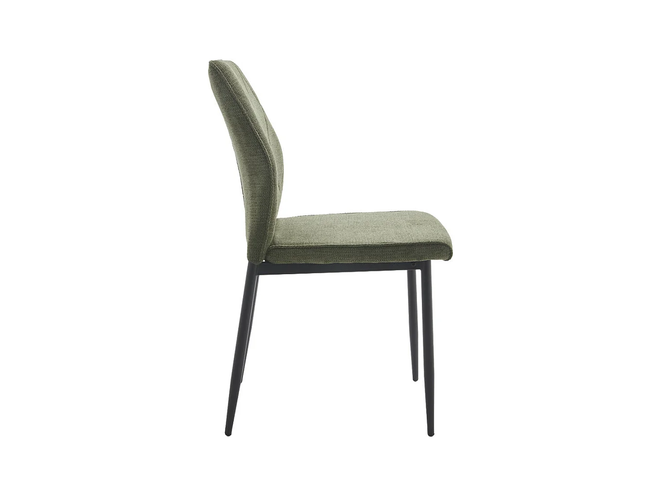 Pack de 4 sillas de comedor de 87x45x56 cm tapizadas en color verde y patas negras Patrice