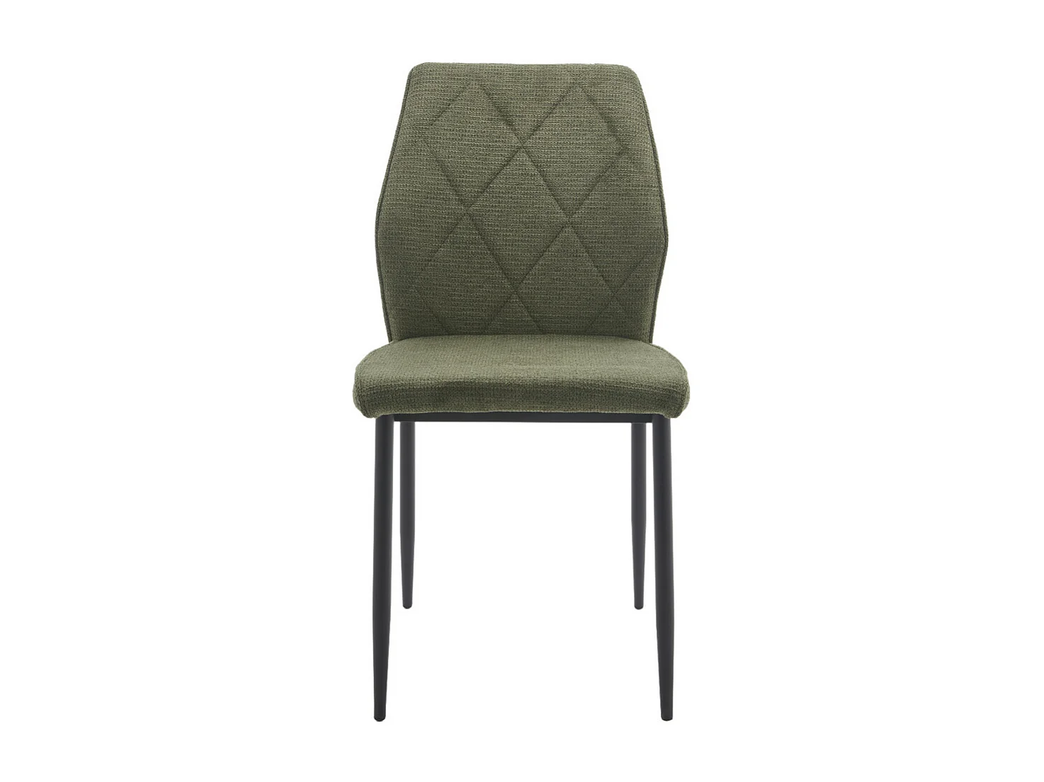 Pack de 4 sillas de comedor de 87x45x56 cm tapizadas en color verde y patas negras Patrice