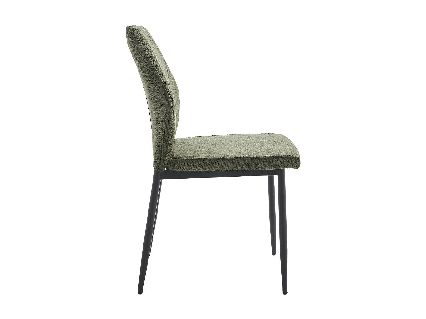 Pack de 4 sillas de comedor de 87x45x56 cm tapizadas en color verde y patas negras Patrice