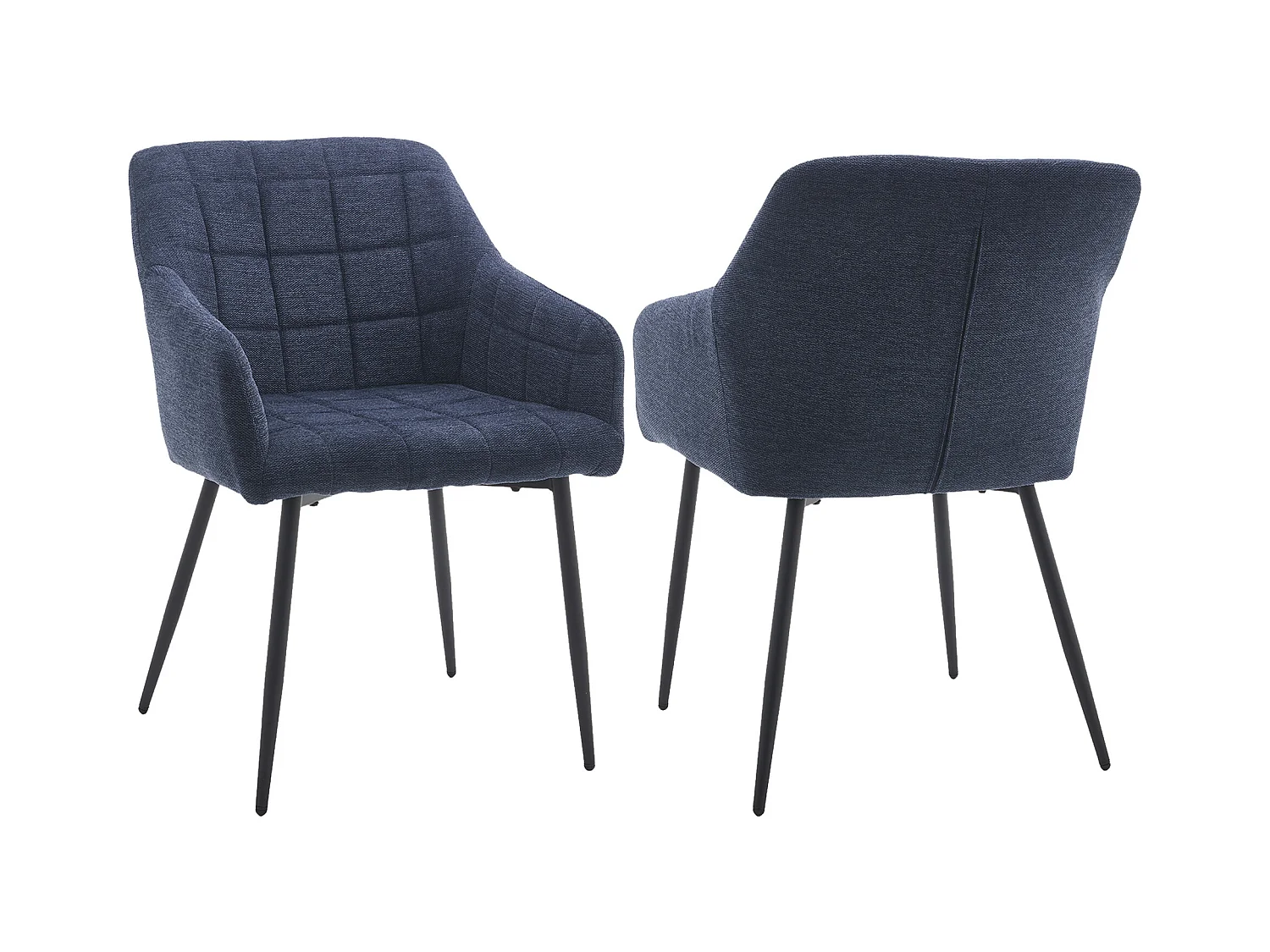 Pack de 2 sillas de 82x61x57 cm tapizadas en tela jaspeada en color azul Freya