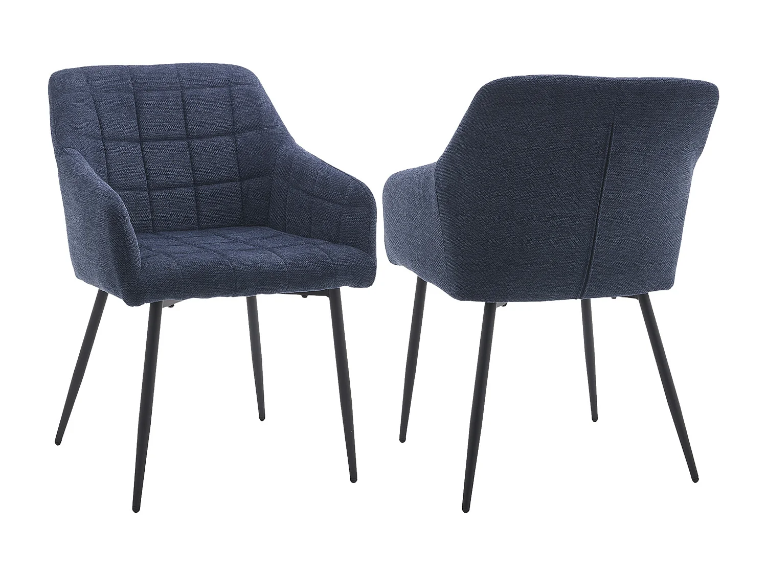 Pack de 2 sillas de 82x61x57 cm tapizadas en tela jaspeada en color azul Freya