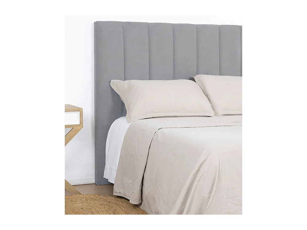 Cabecero de 120x150x6 cm con estructura reforzada y tapizado en tela en color gris Amex