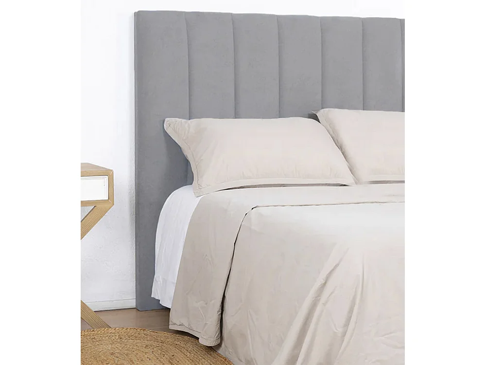 Cabecero de 120x150x6 cm con estructura reforzada y tapizado en tela en color gris Amex
