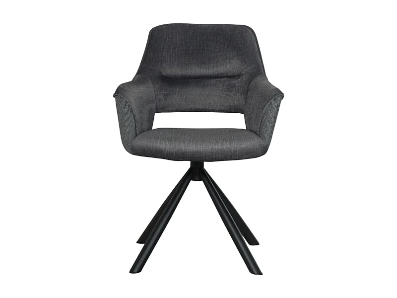 Fauteuil pivotant bi-matière, couleur grise (lot de 2) IENA