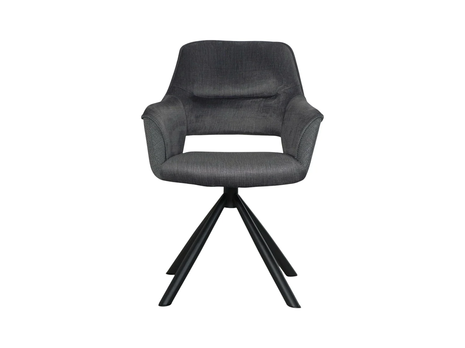 Fauteuil pivotant bi-matière, couleur grise (lot de 2) IENA