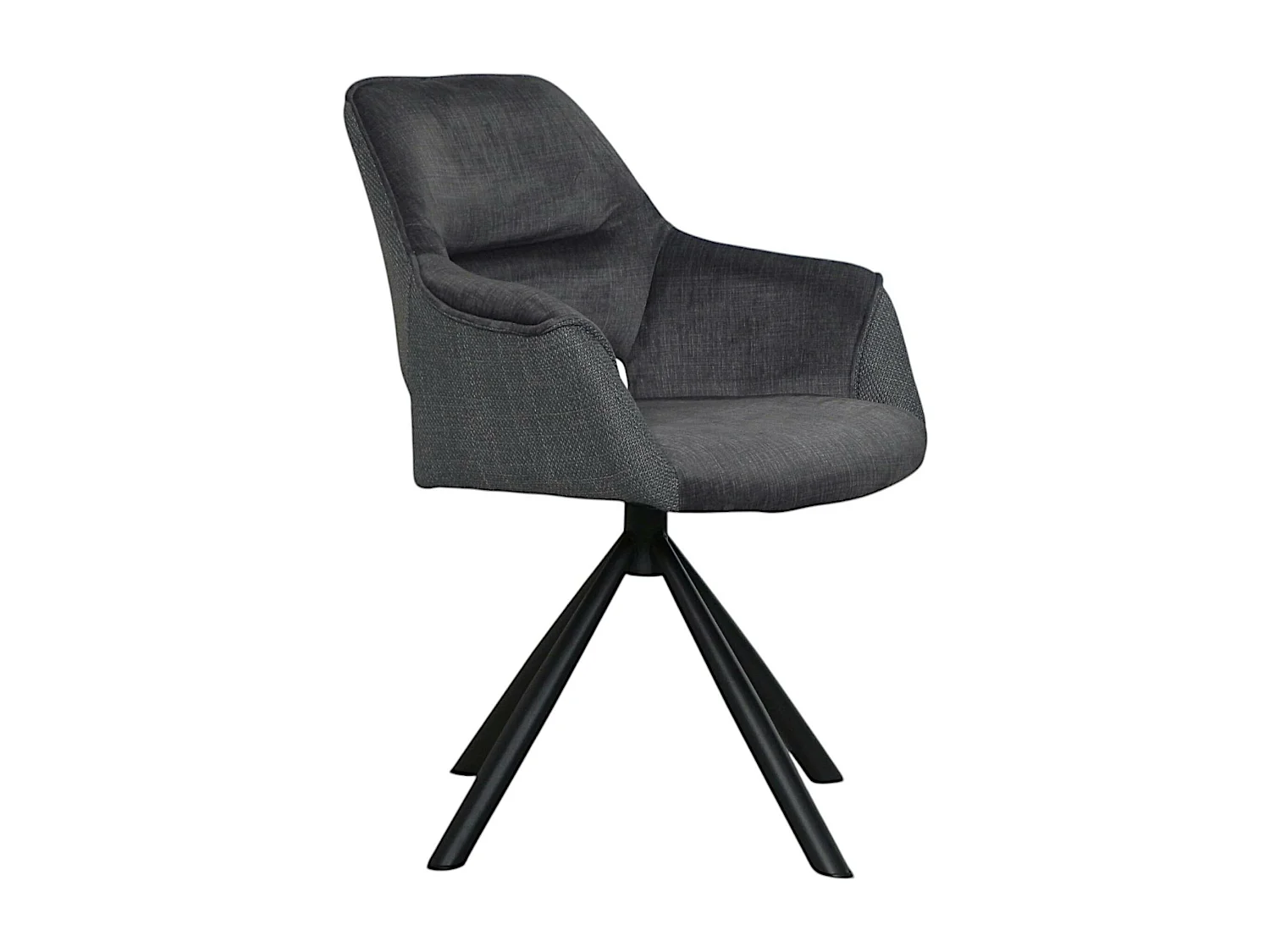 Fauteuil pivotant bi-matière, couleur grise (lot de 2) IENA