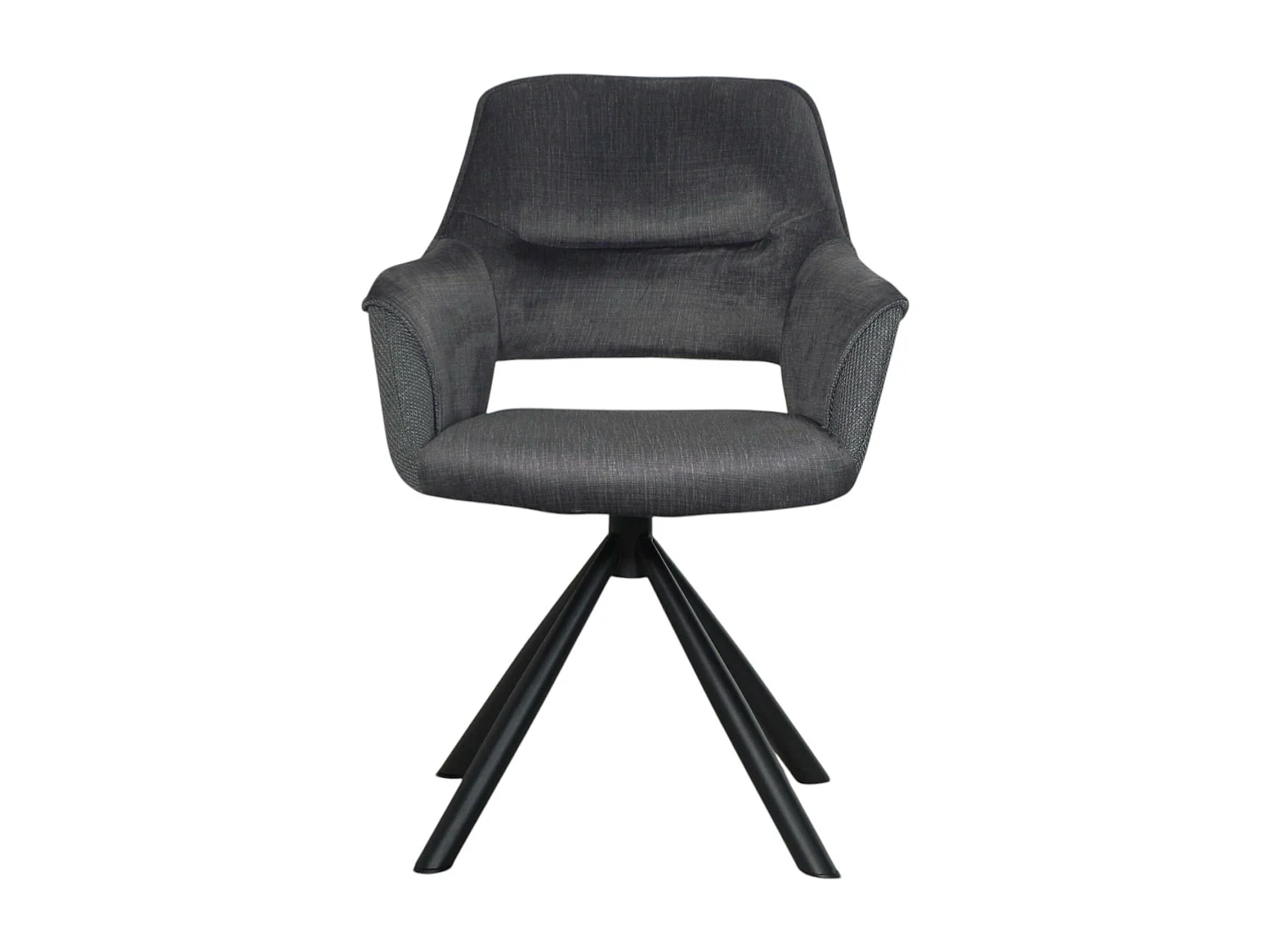Fauteuil pivotant bi-matière, couleur grise (lot de 2) IENA