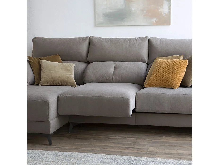 Canapé d'angle textile Gris (406) 280x105