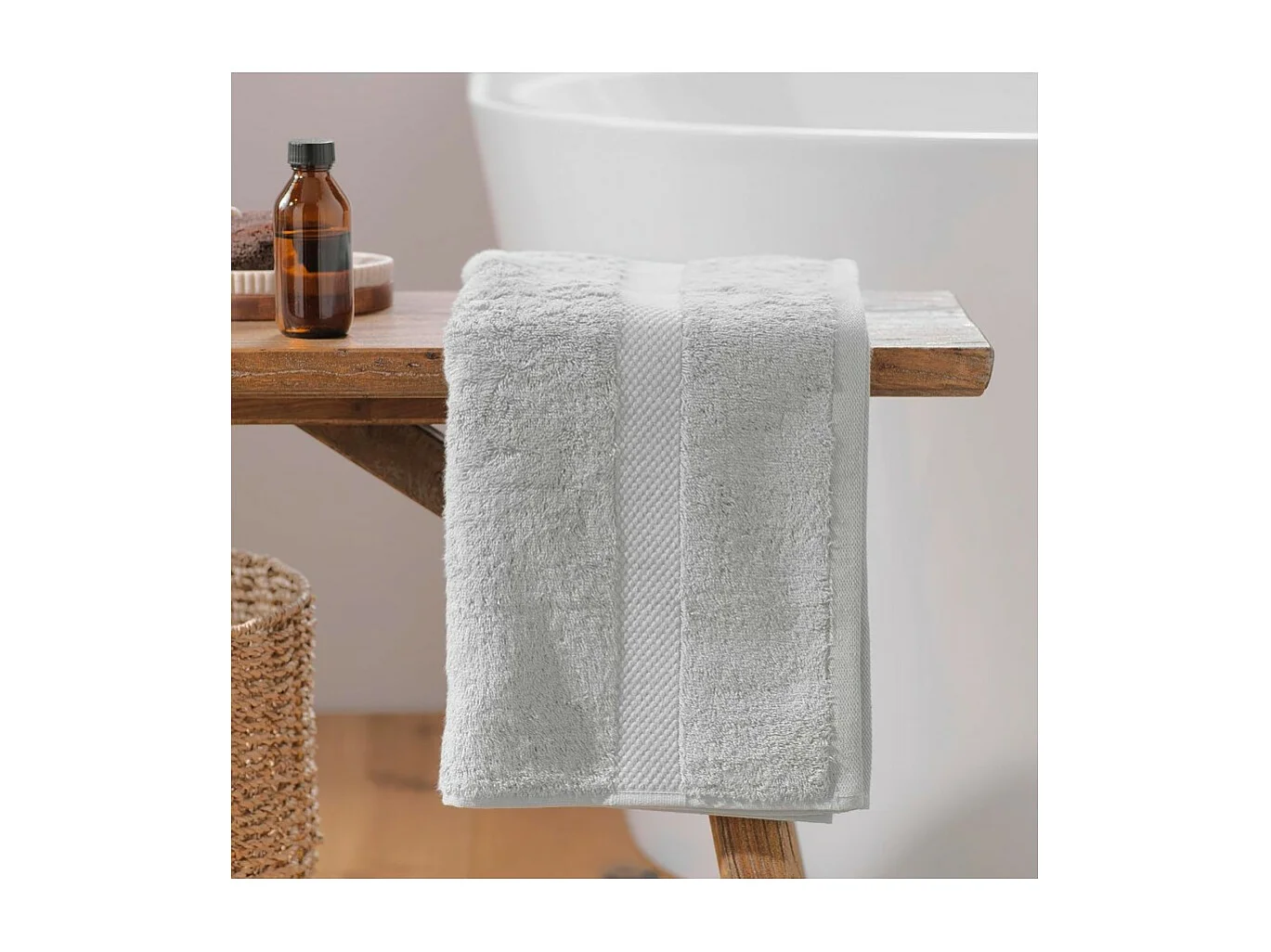 Serviette de Toilette "Elegance" 50x90cm Gris Perle