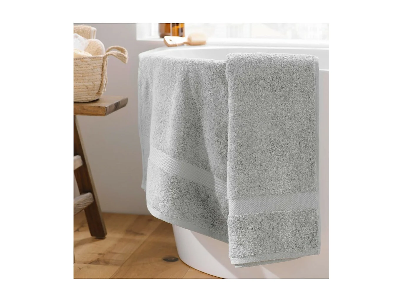 Drap de Bain "Elegance" 90x150cm Gris Perle