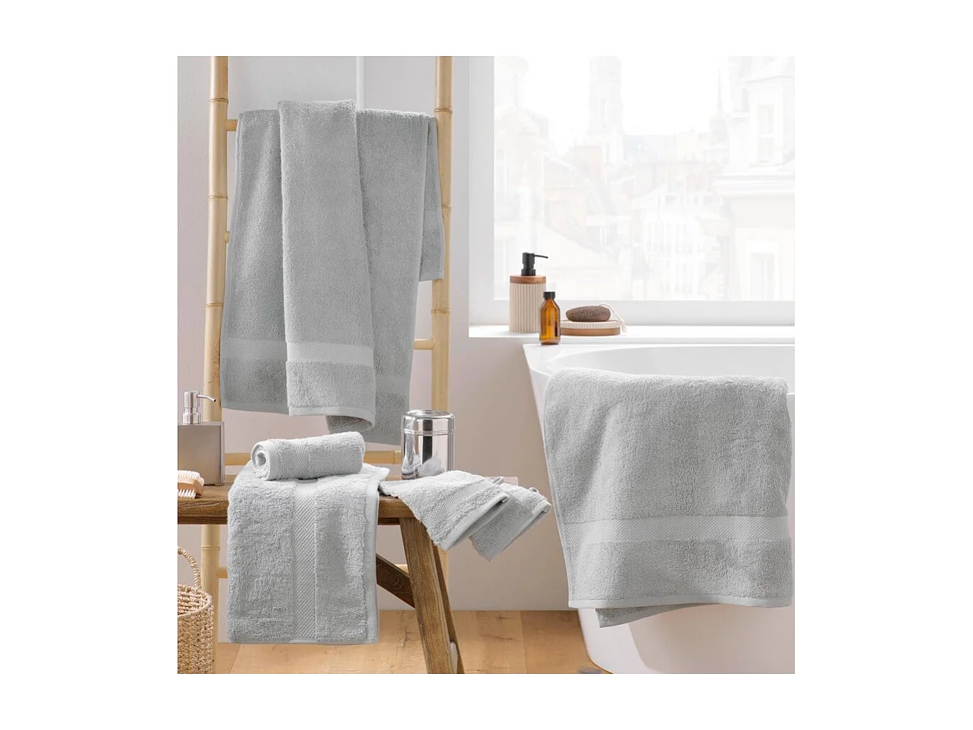 Drap de Bain "Elegance" 90x150cm Gris Perle