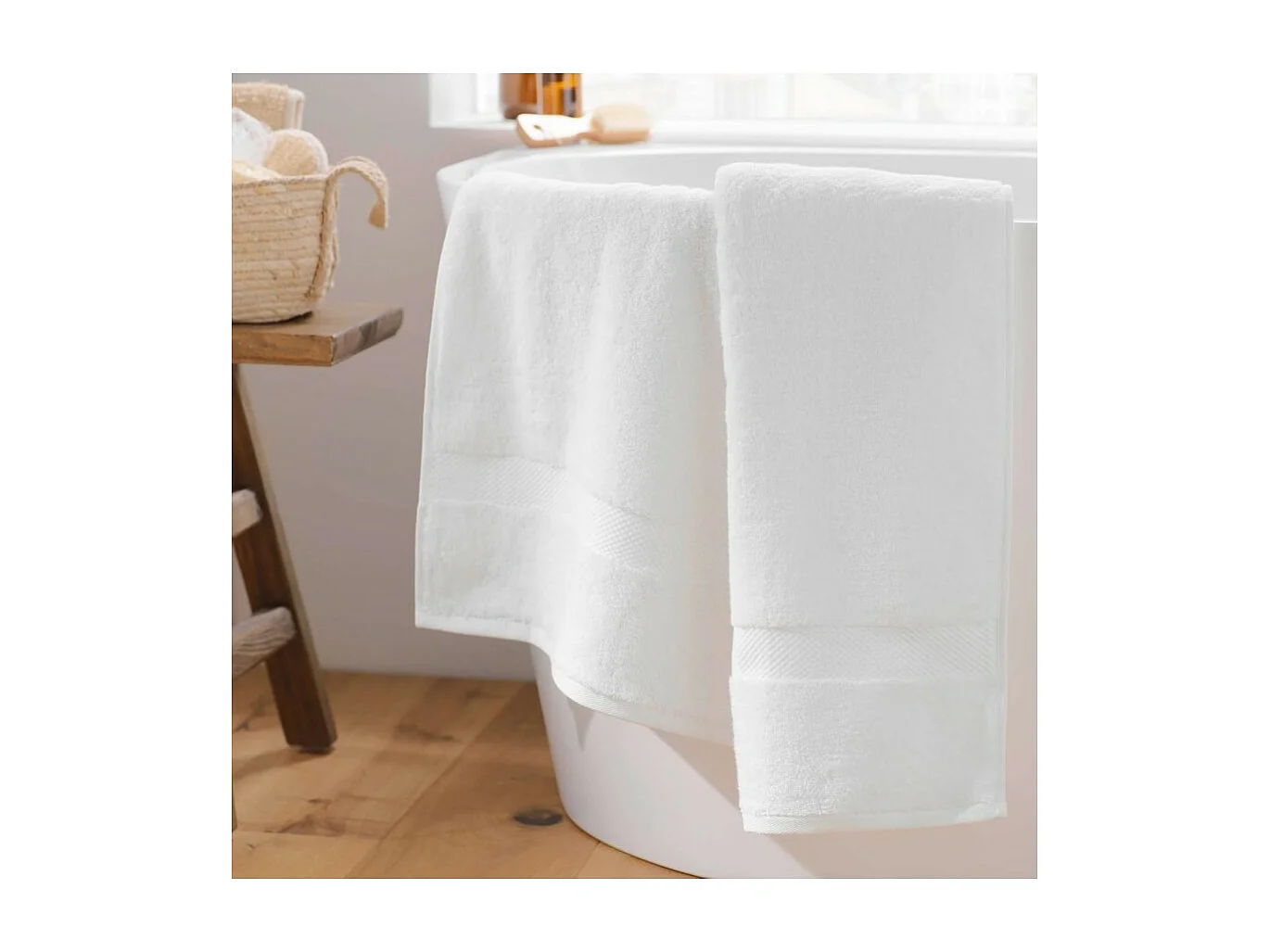 Drap de Bain "Elegance" 90x150cm Blanc