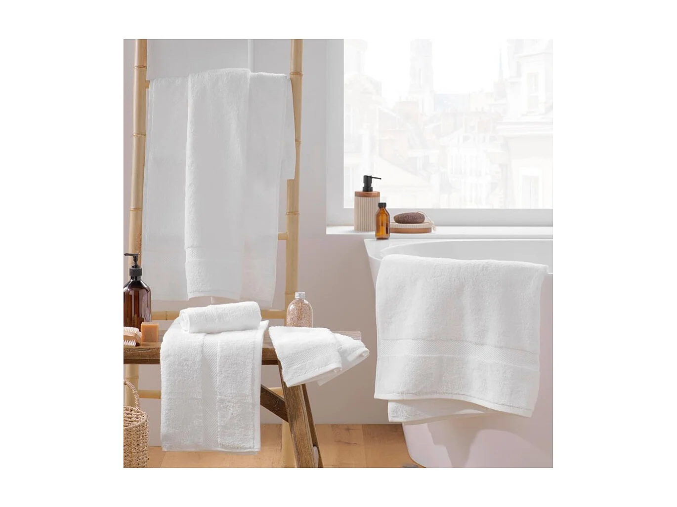 Drap de Bain "Elegance" 90x150cm Blanc