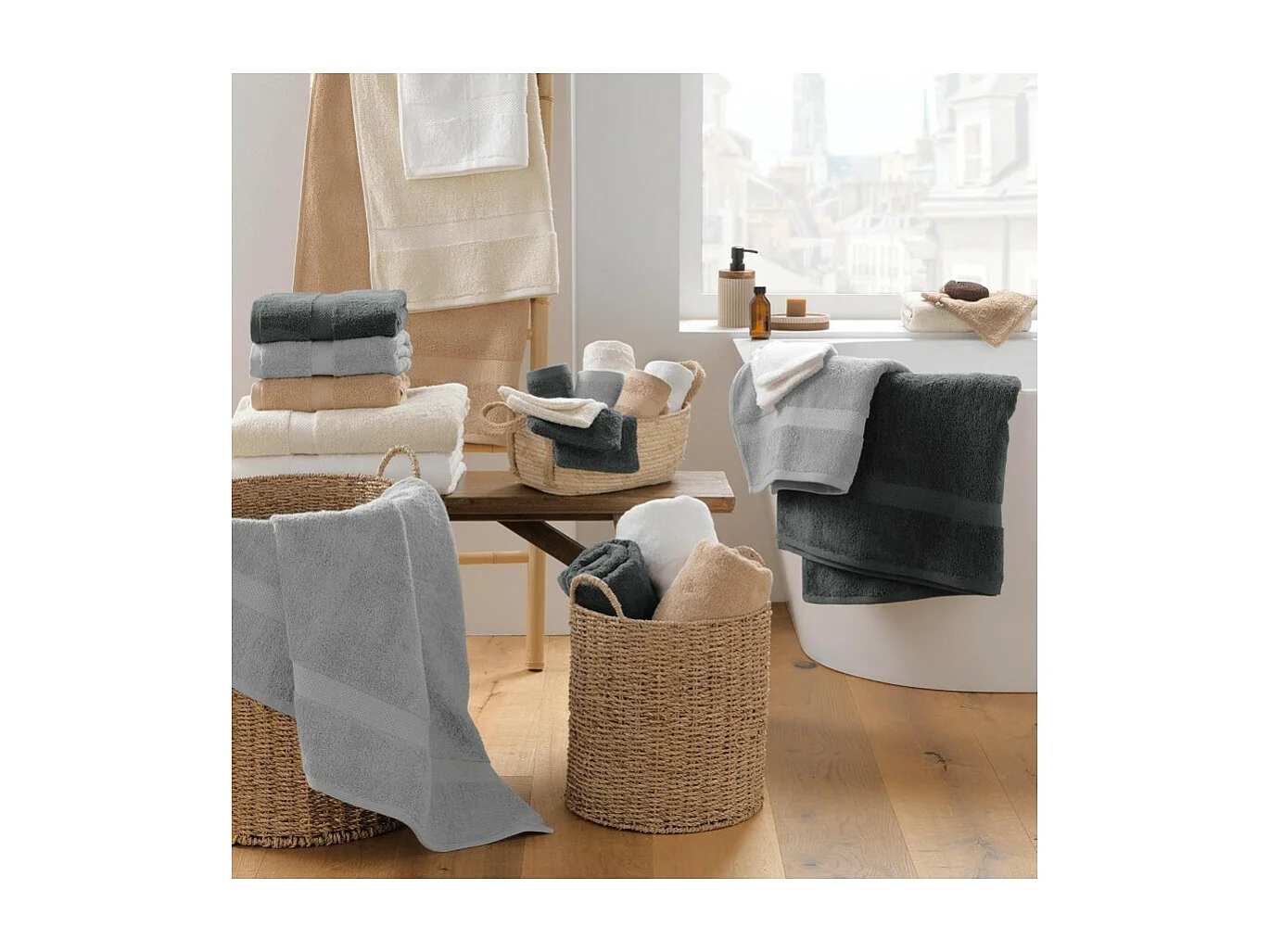 Drap de Bain "Elegance" 90x150cm Blanc