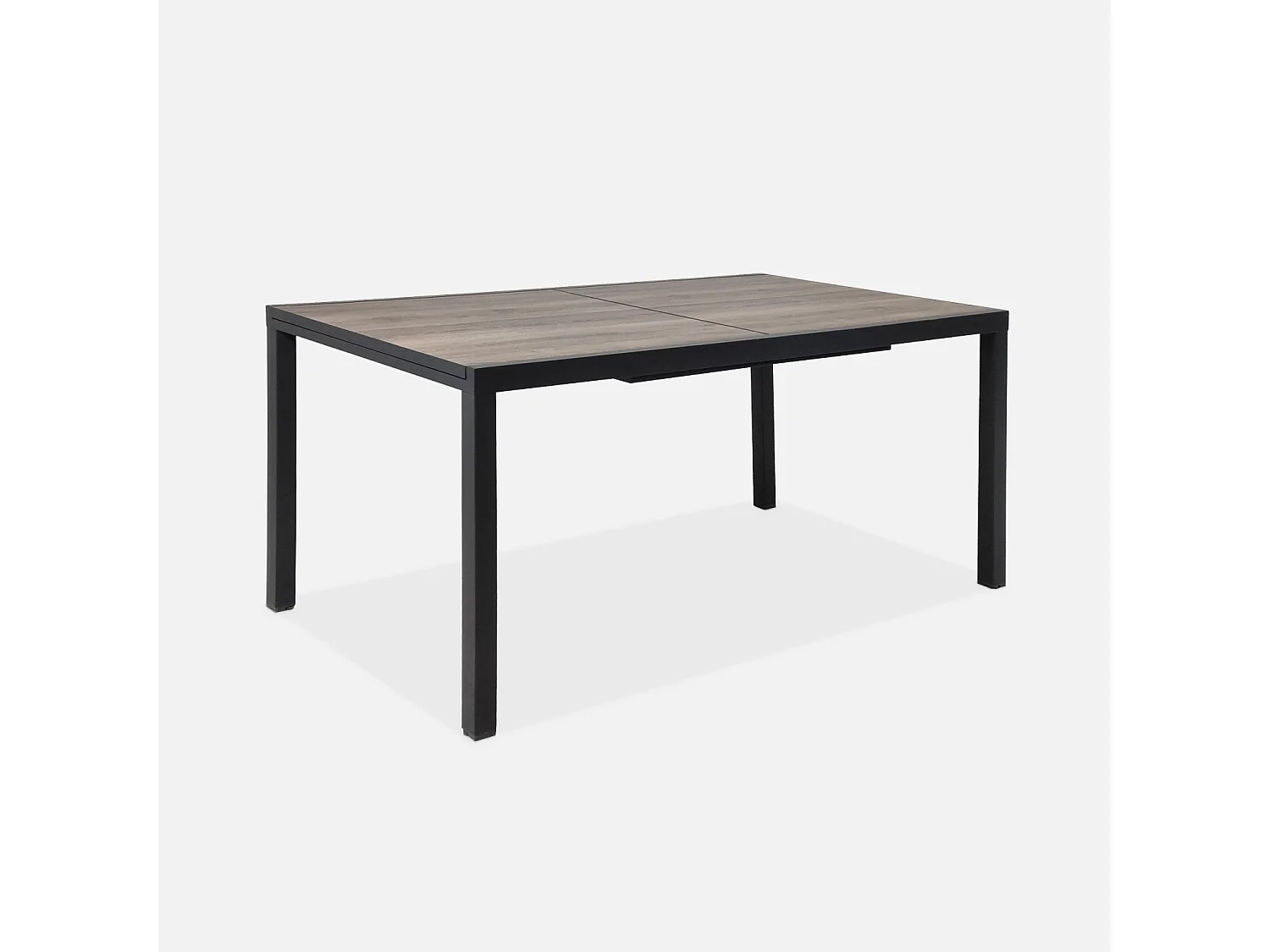 Tavolo da giardino allungabile in dpc e alluminio, 8 posti, marrone