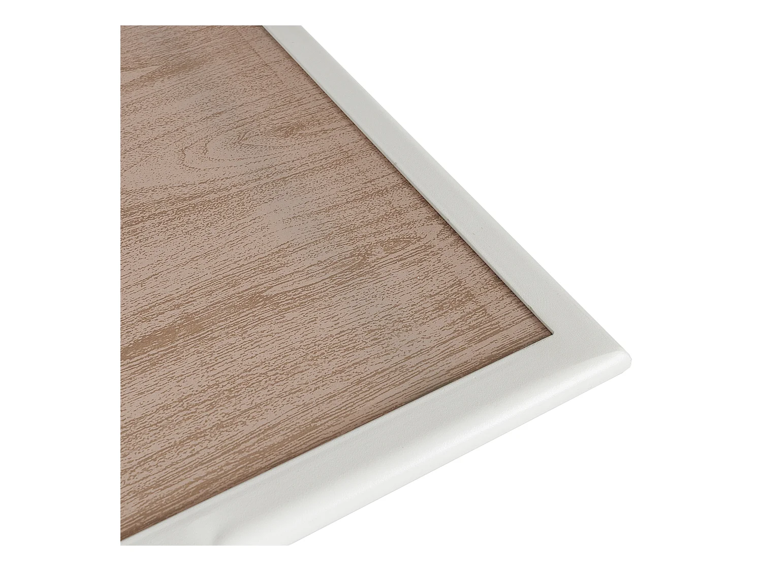 Table Metal Blanc Effet Bois Barcelone 110x70