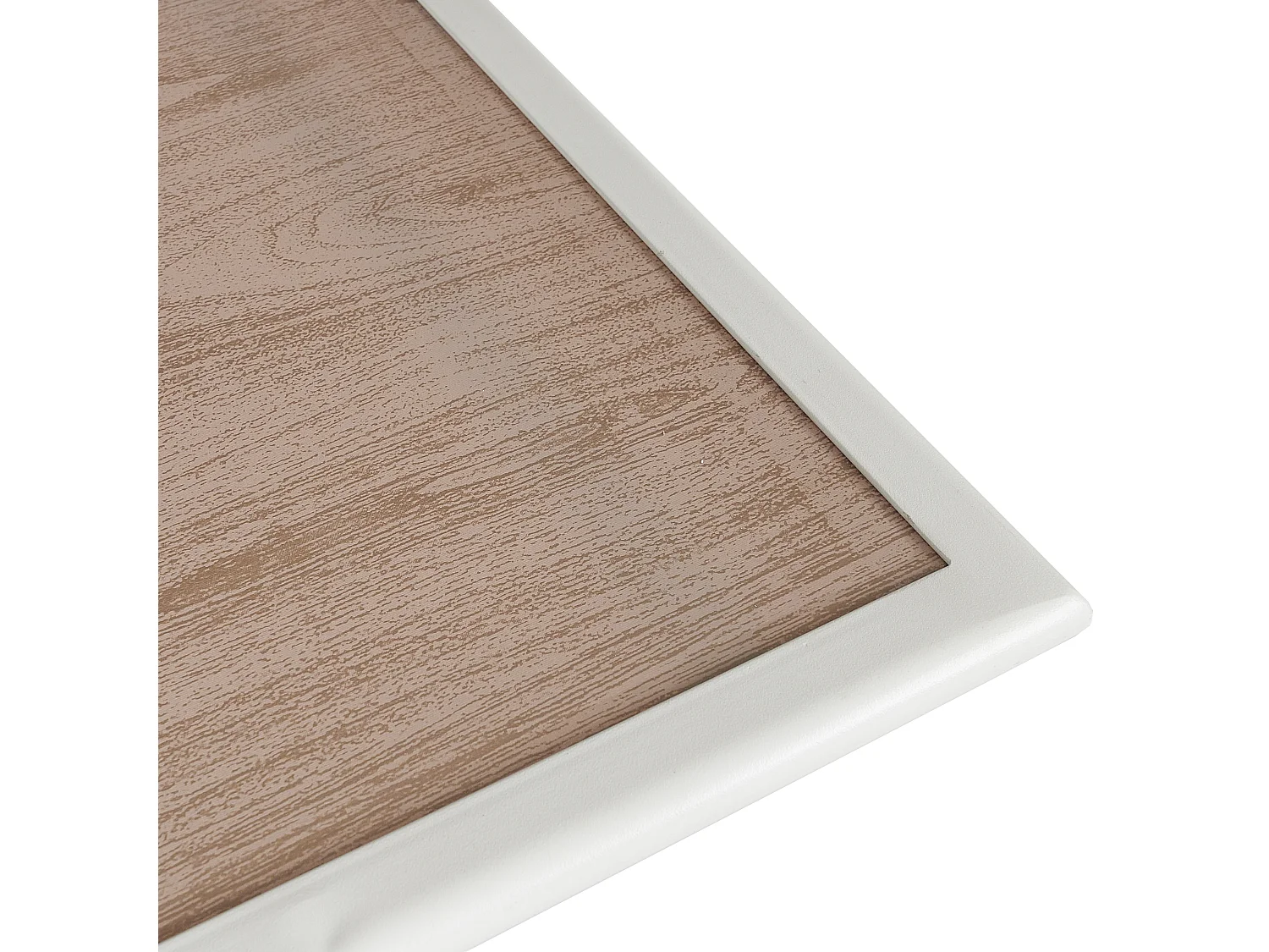 Table Metal Blanc Effet Bois Barcelone 110x70