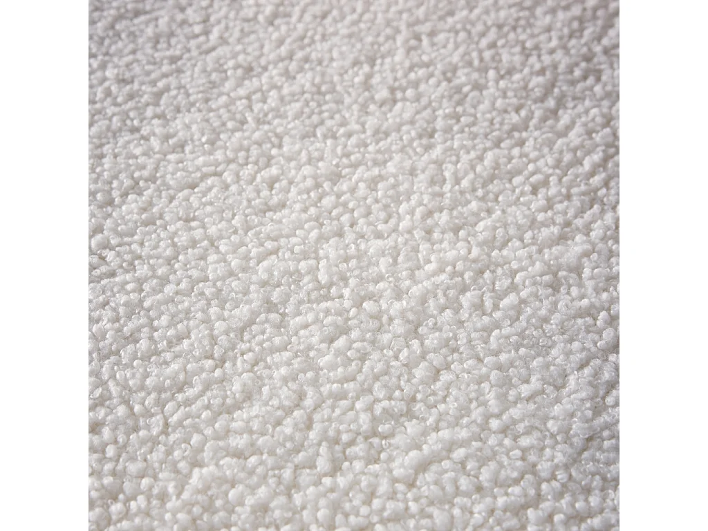 Poltrona letto bouclé con base in legno, Guest bouclé, Crema, 191x77x83 cm
