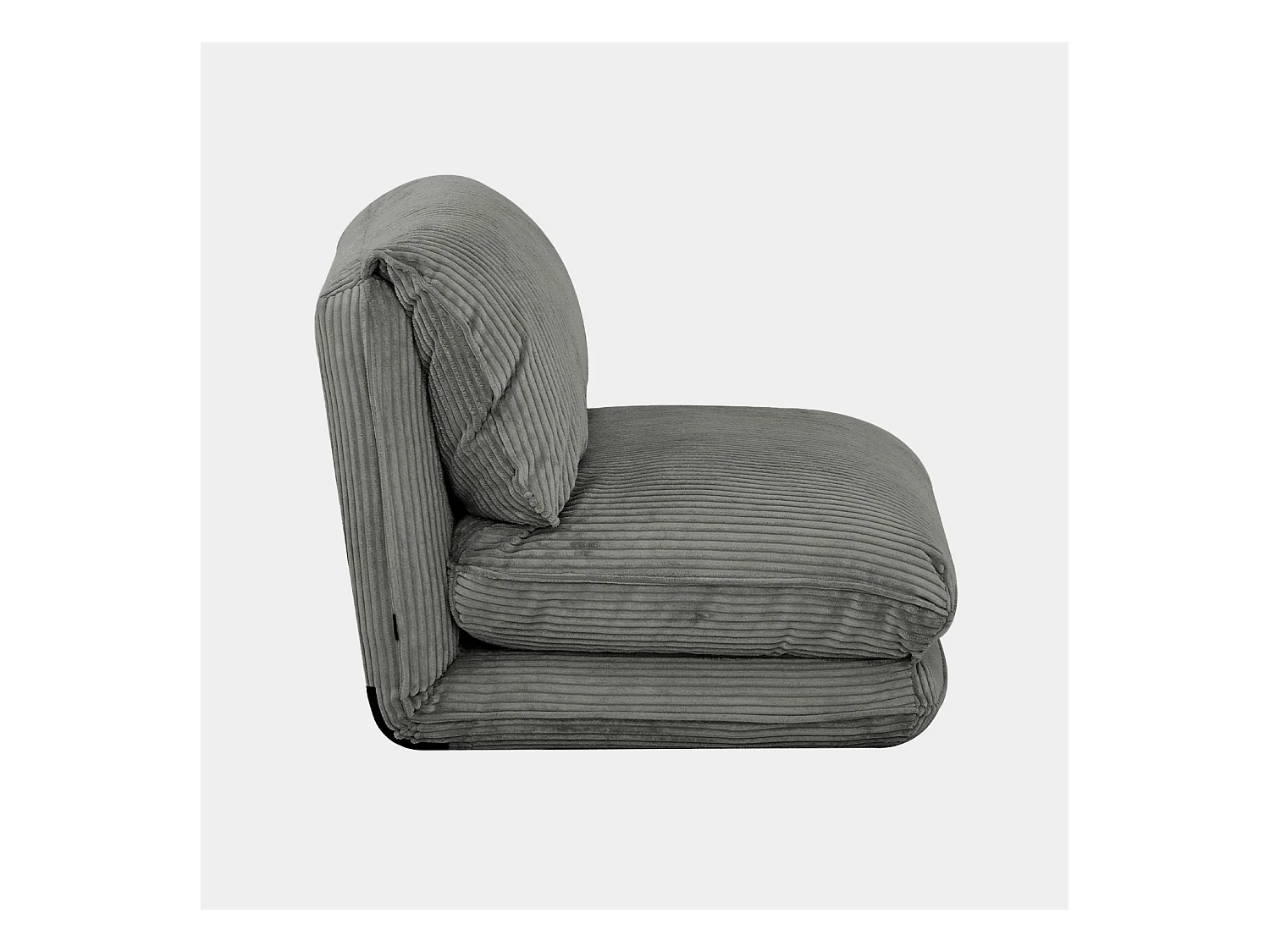 Chauffeuse matelas gris convertible velours côtelé grosse côte 1 place Cosy