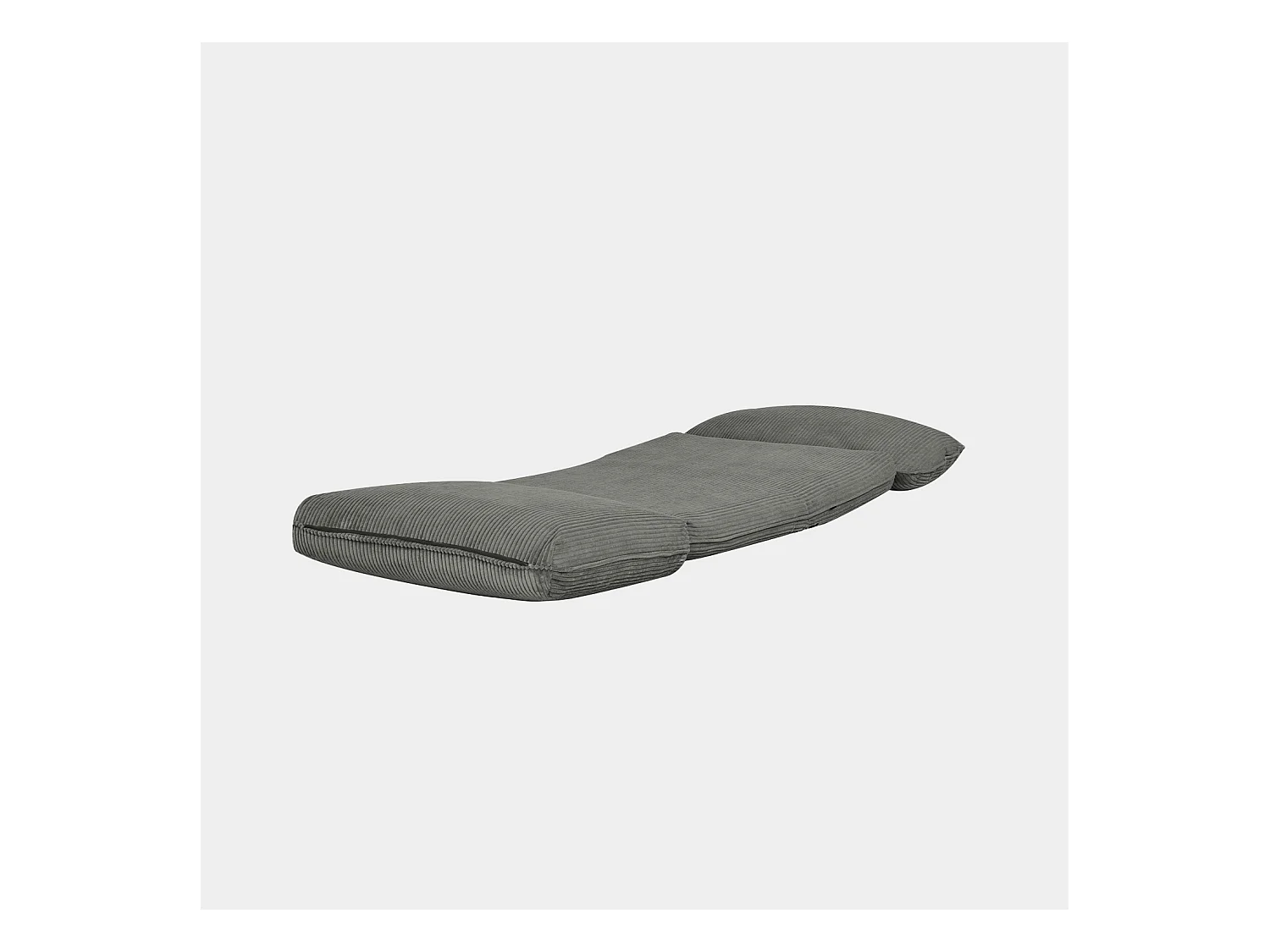 Chauffeuse matelas gris convertible velours côtelé grosse côte 1 place Cosy