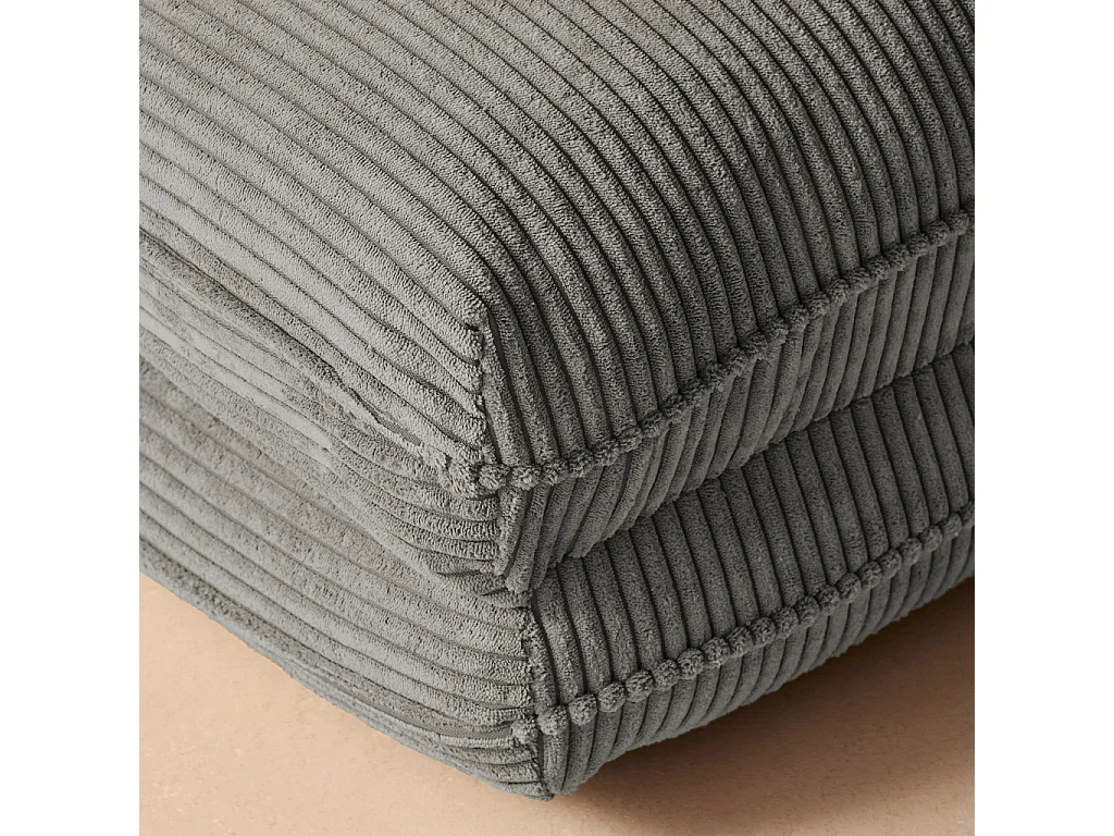 Chauffeuse matelas gris convertible velours côtelé grosse côte 1 place Cosy