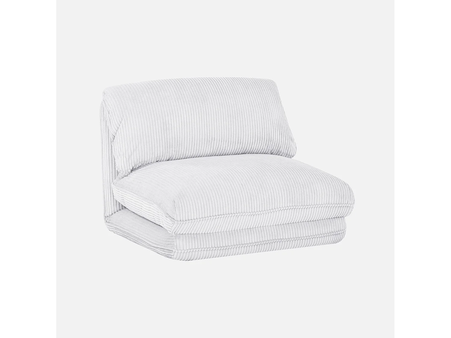 Chauffeuse matelas blanc cassé convertible velours côtelé grosse côte 1 place Cosy