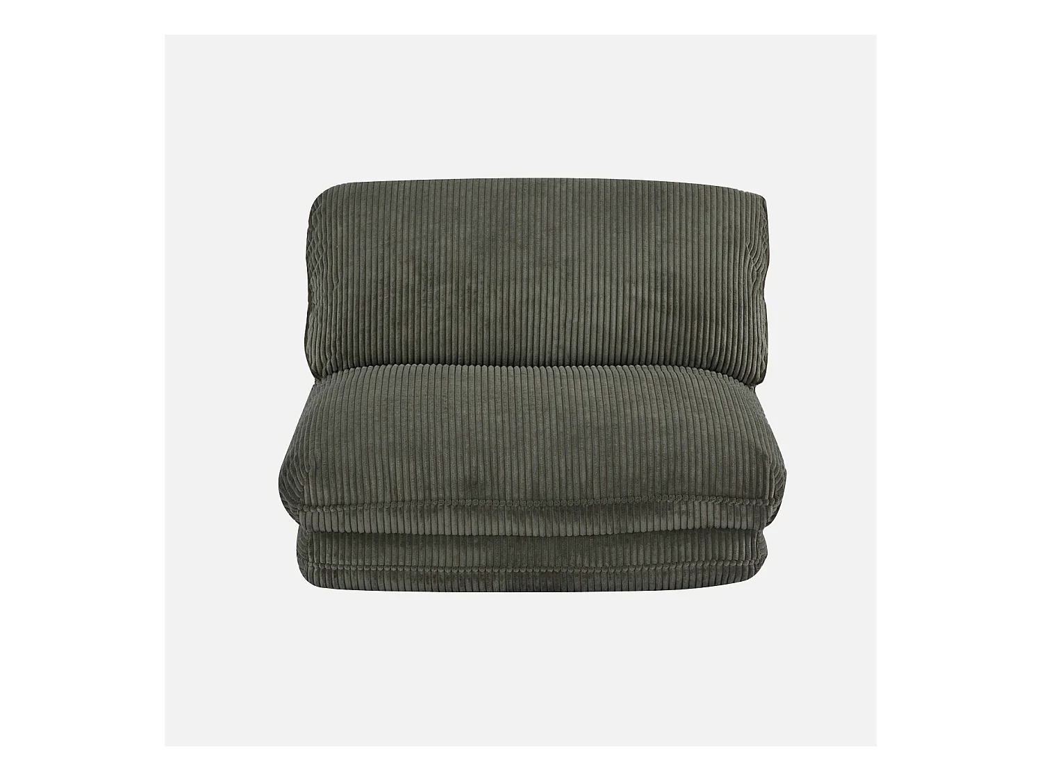 Chauffeuse matelas kaki convertible velours côtelé grosse côte 1 place Cosy