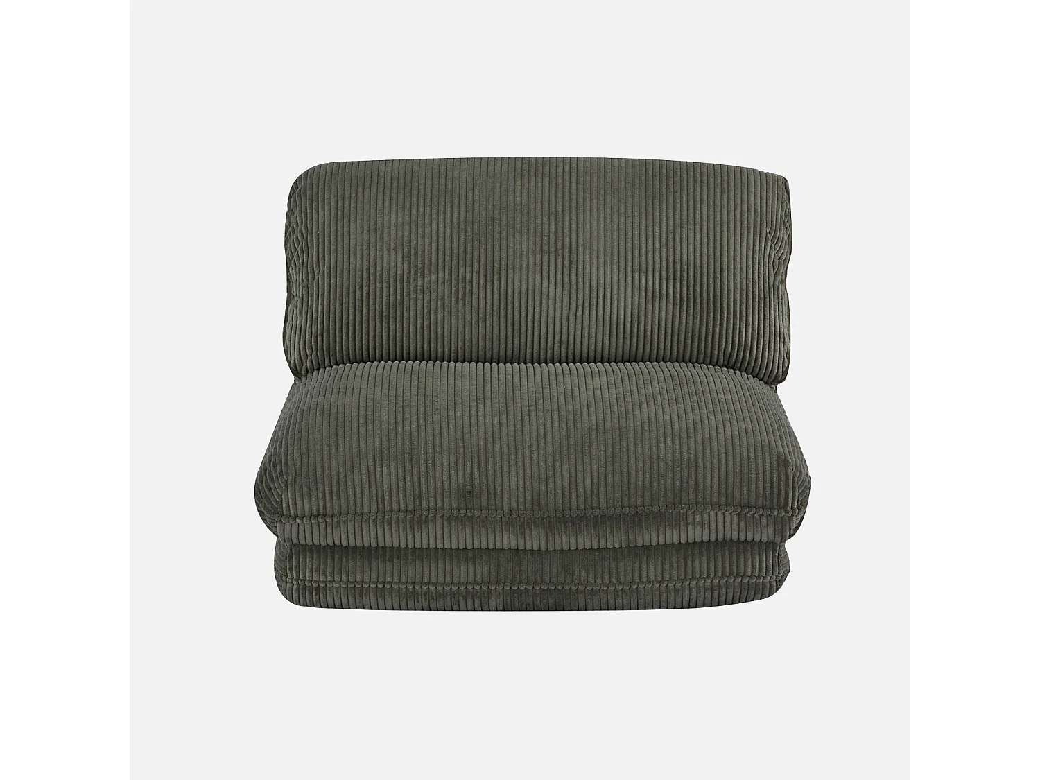 Sillón convertible  de pana gruesa, 1 plaza verde kaki