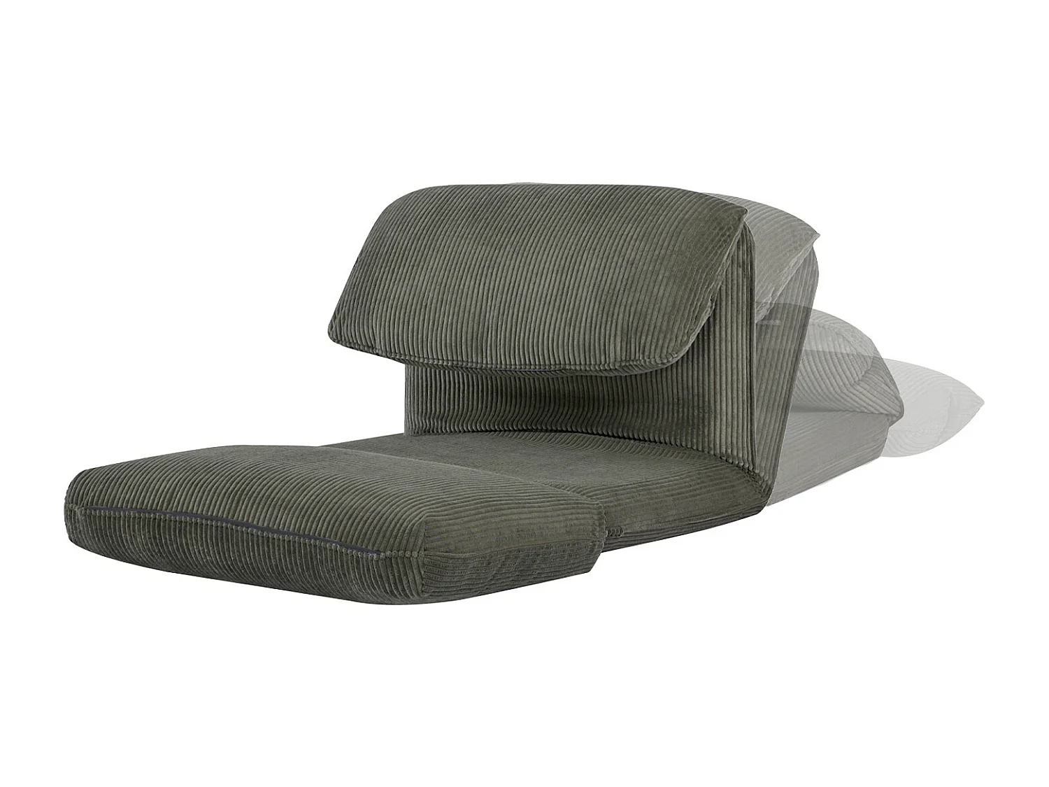 Chauffeuse matelas kaki convertible velours côtelé grosse côte 1 place Cosy