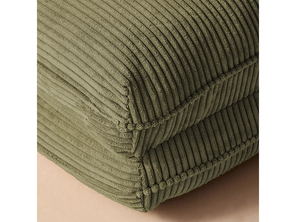 Chauffeuse matelas kaki convertible velours côtelé grosse côte 1 place Cosy