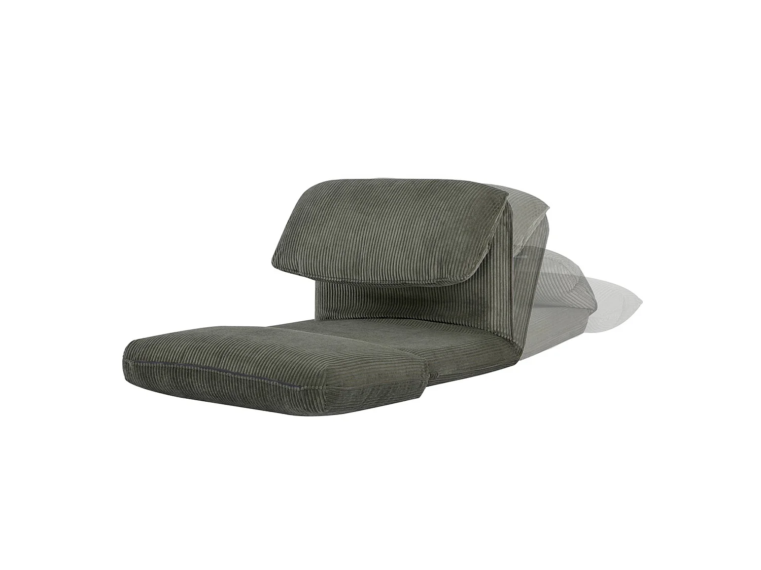 Chauffeuse matelas kaki convertible velours côtelé grosse côte 1 place Cosy