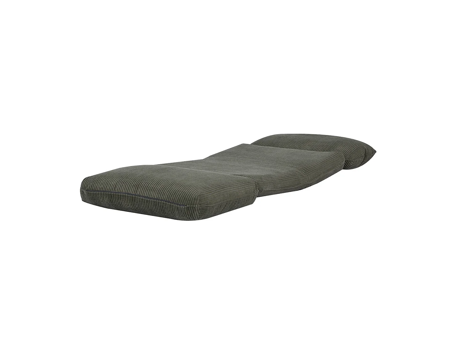 Chauffeuse matelas kaki convertible velours côtelé grosse côte 1 place Cosy