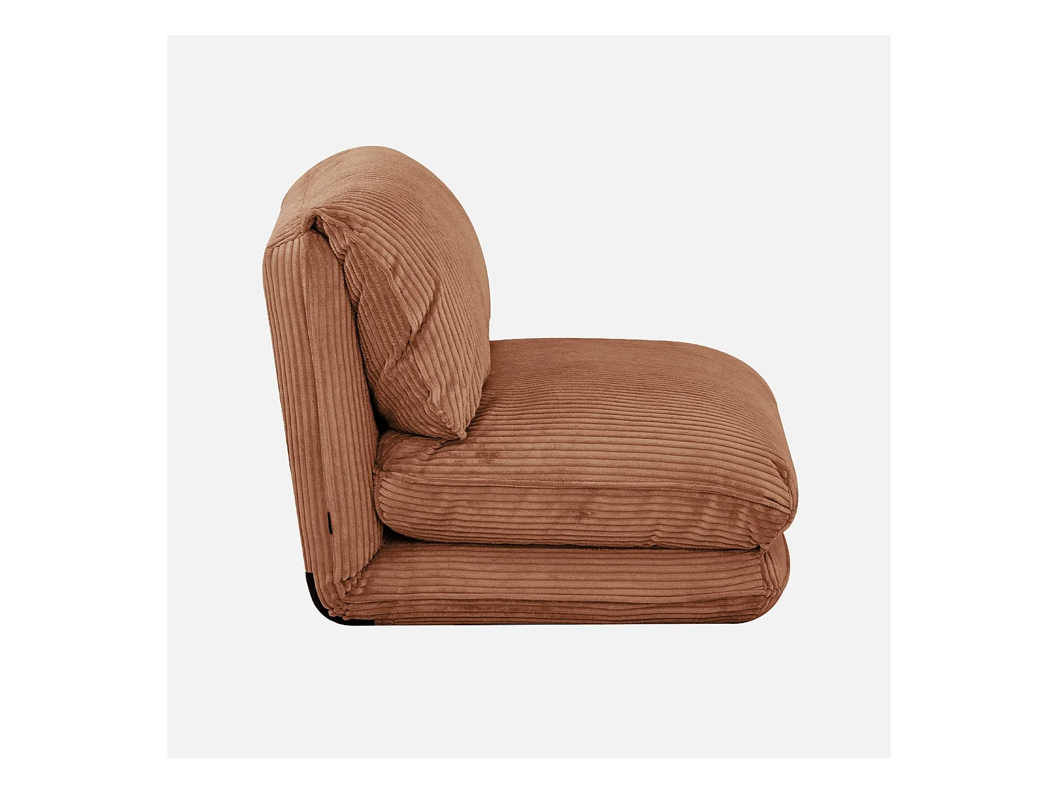 Chauffeuse matelas camel convertible velours côtelé grosse côte 1 place Cosy