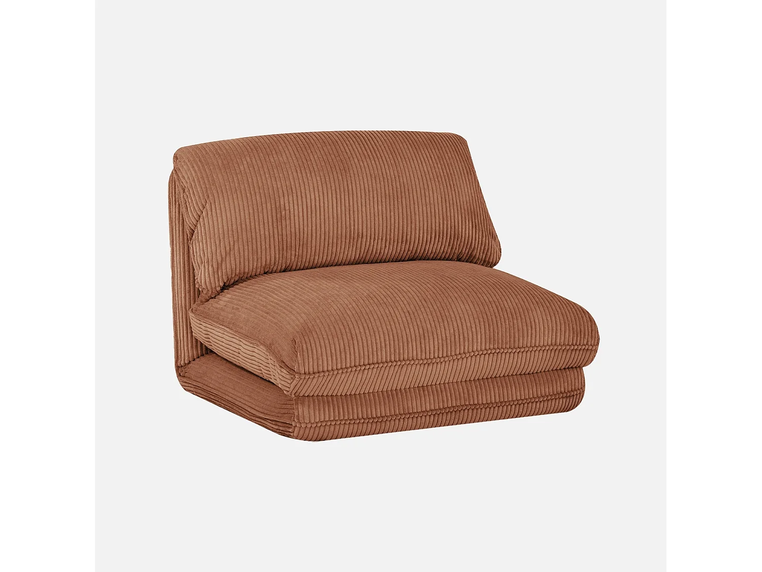 Sillón convertible  de pana gruesa camel