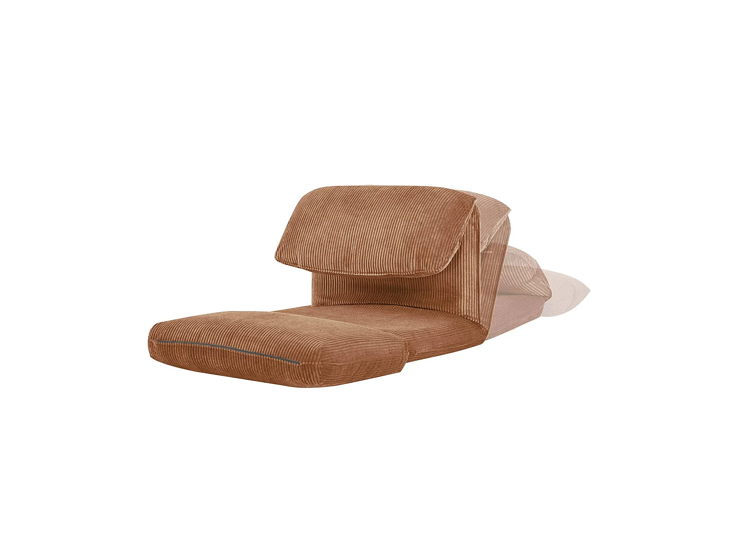 Chauffeuse matelas camel convertible velours côtelé grosse côte 1 place Cosy