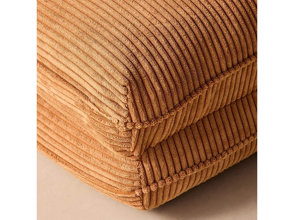Chauffeuse matelas camel convertible velours côtelé grosse côte 1 place Cosy