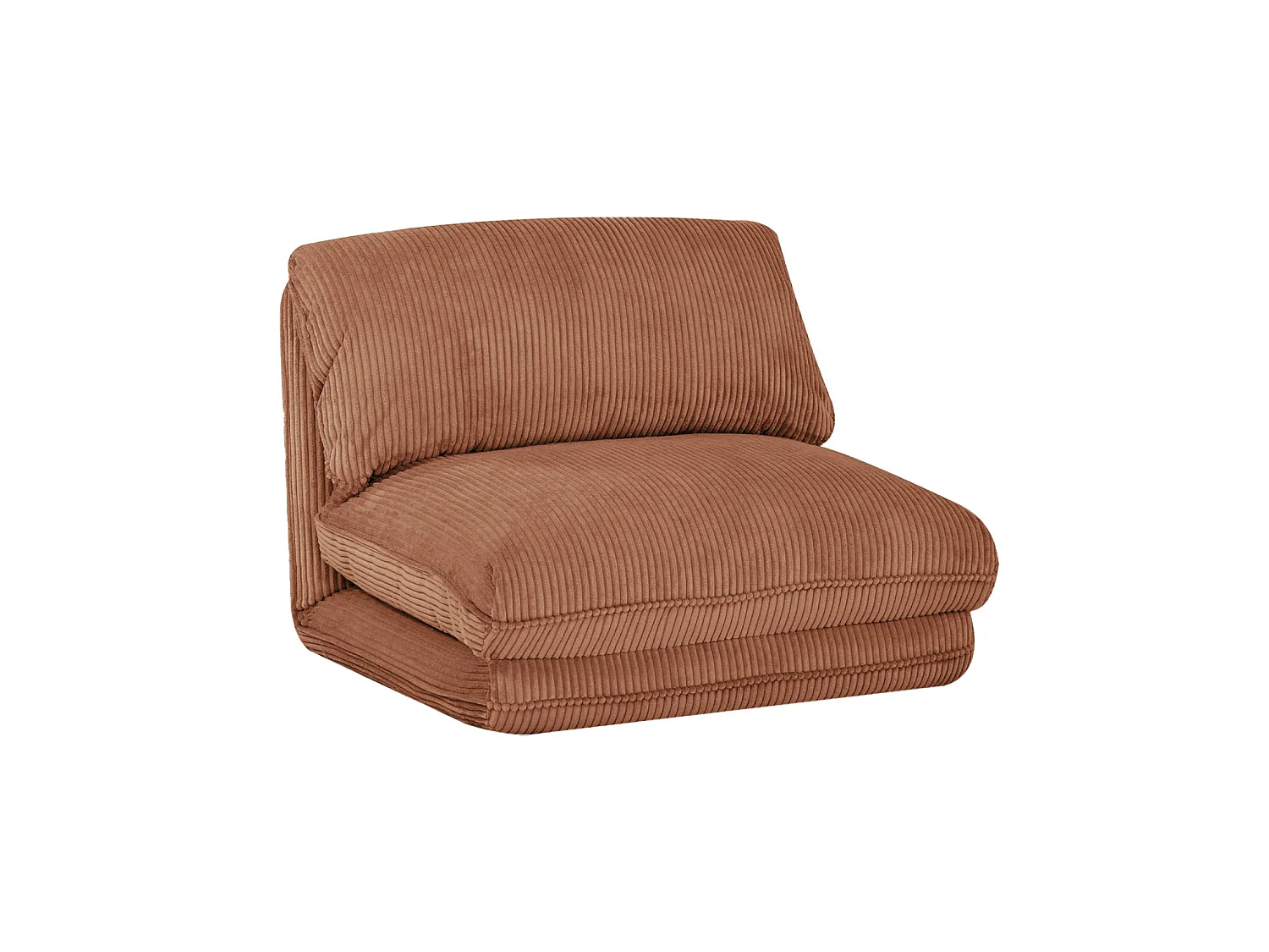 Chauffeuse matelas camel convertible velours côtelé grosse côte 1 place Cosy