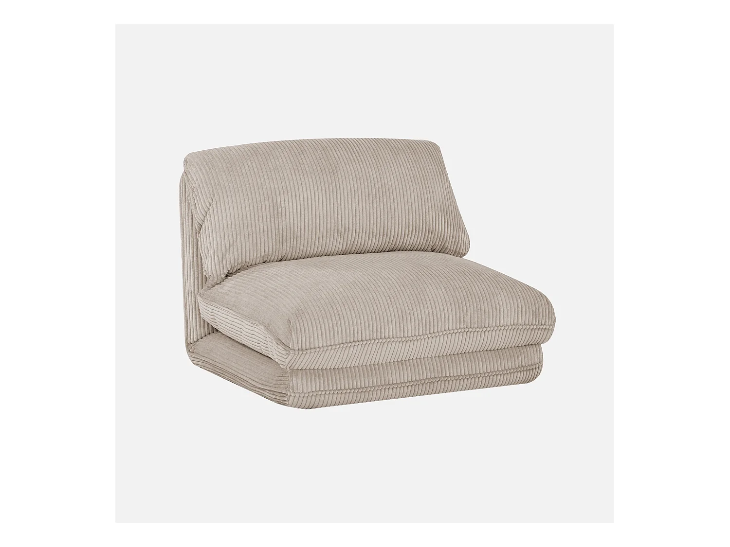 Chauffeuse matelas greige convertible velours côtelé grosse côte 1 place Cosy