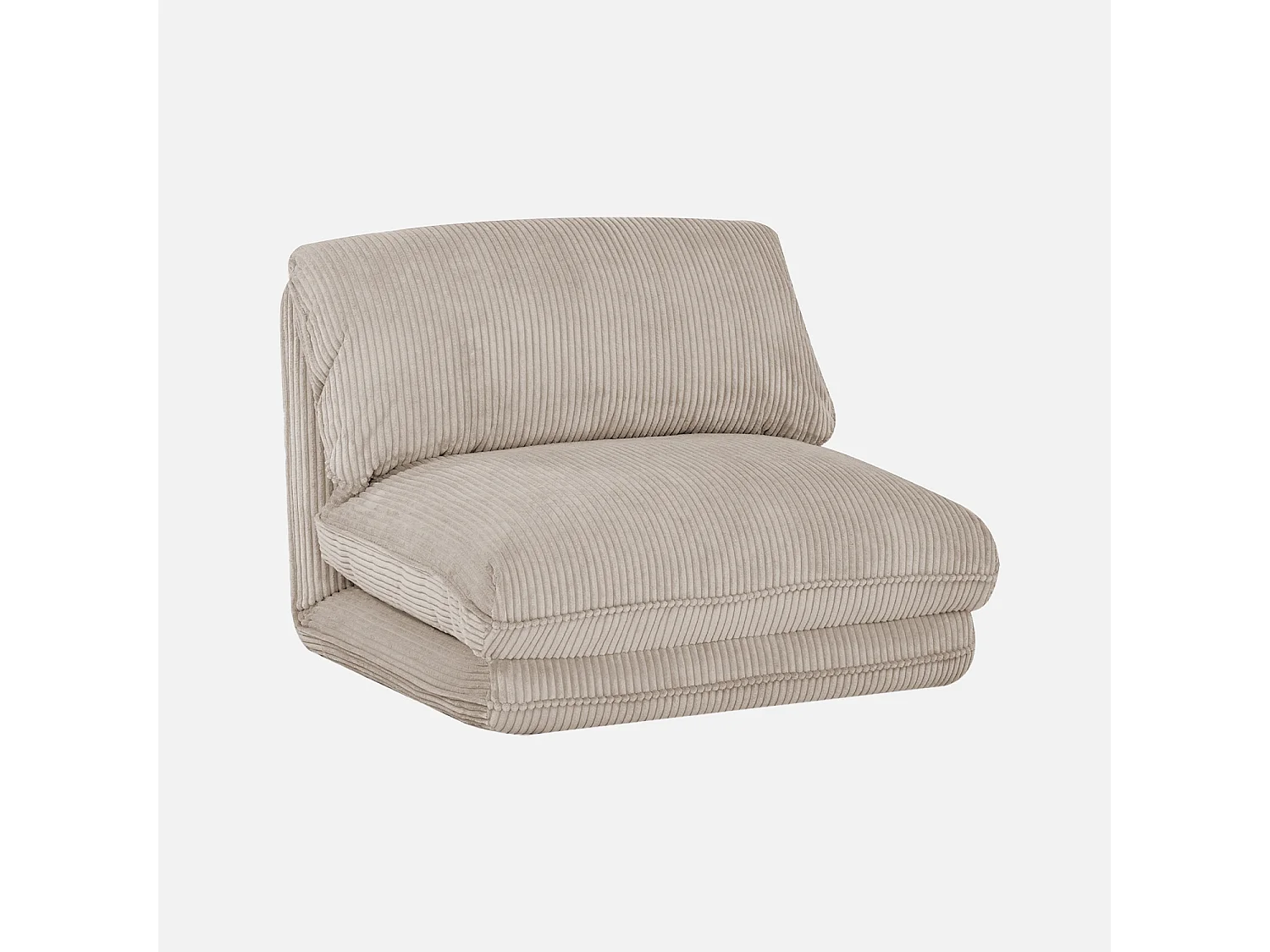 Chauffeuse matelas greige convertible velours côtelé grosse côte 1 place Cosy