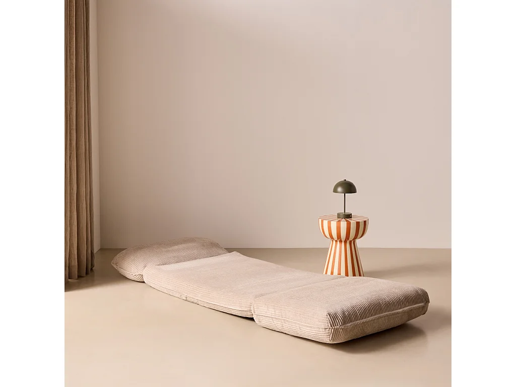 Chauffeuse matelas greige convertible velours côtelé grosse côte 1 place Cosy
