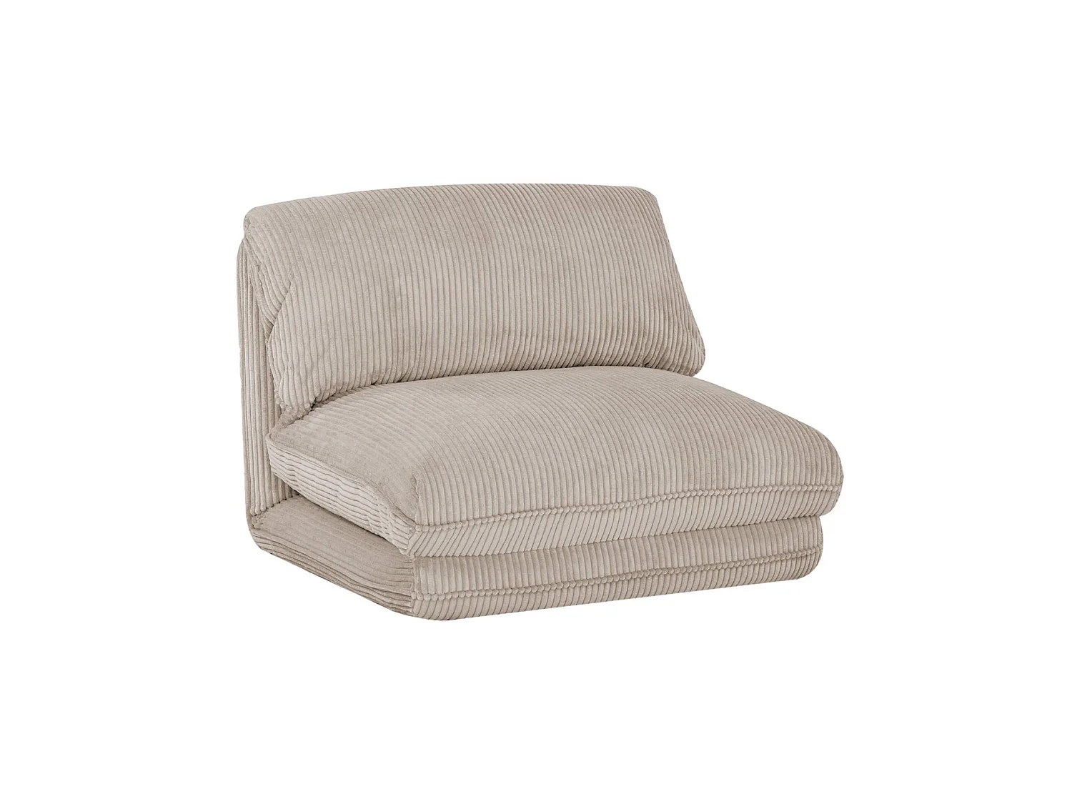 Chauffeuse matelas greige convertible velours côtelé grosse côte 1 place Cosy