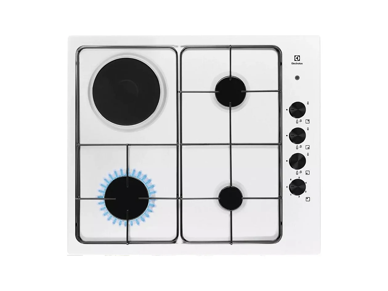 Electrolux Table de cuisson mixte 55cm 4 feux blanc - EGL62821OW
