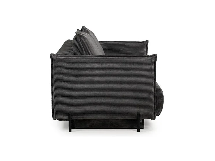 Canapé 3 places convertible velours côtelé gris anthracite – BEATRICE