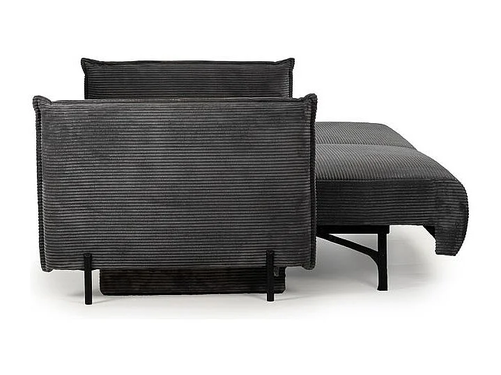 Canapé 3 places convertible velours côtelé gris anthracite – BEATRICE