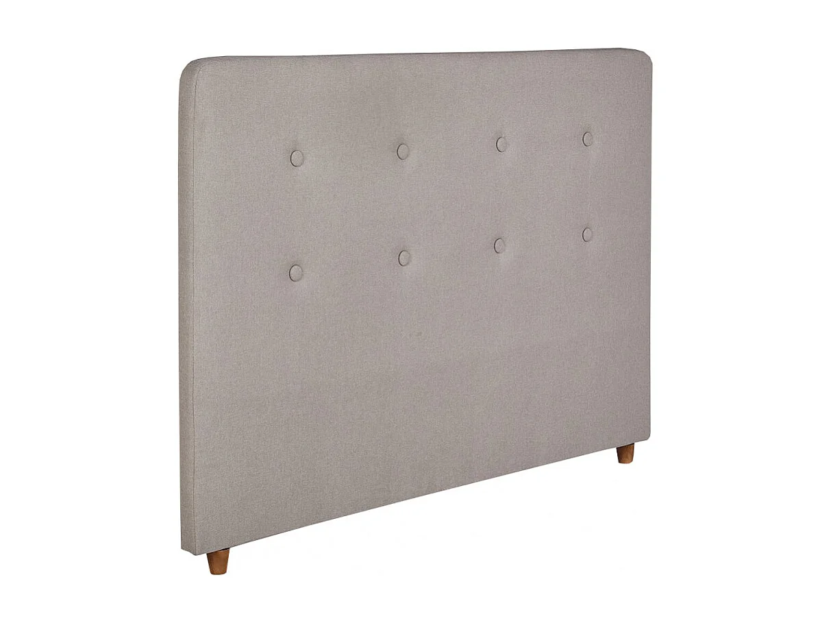 Tête de lit en tissu gris rembourré pour lit 140 cm - POLI 7307