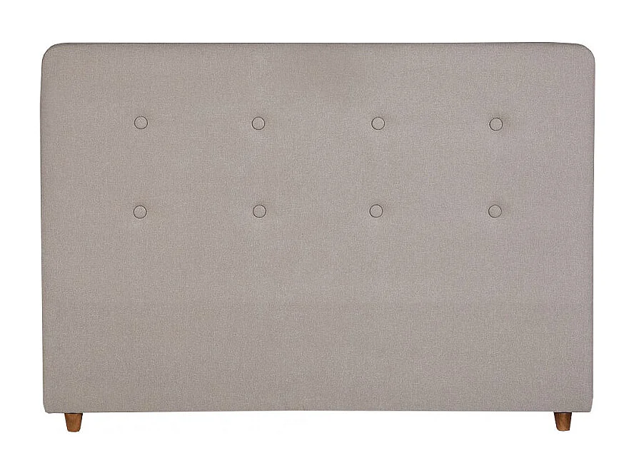 Tête de lit en tissu gris rembourré pour lit 140 cm - POLI 7307