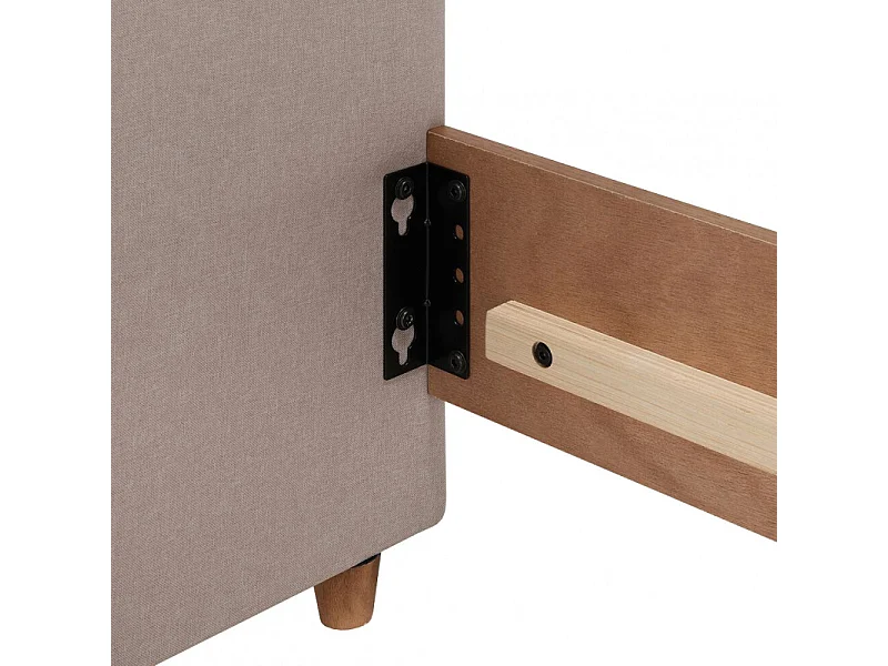 Tête de lit en tissu gris rembourré pour lit 140 cm - POLI 7307