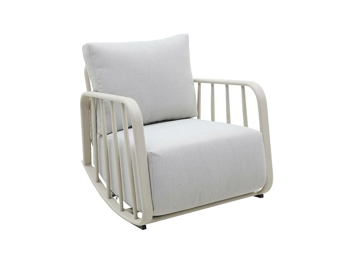 Rocking chair en aluminium pour jardin couleur taupe Zion