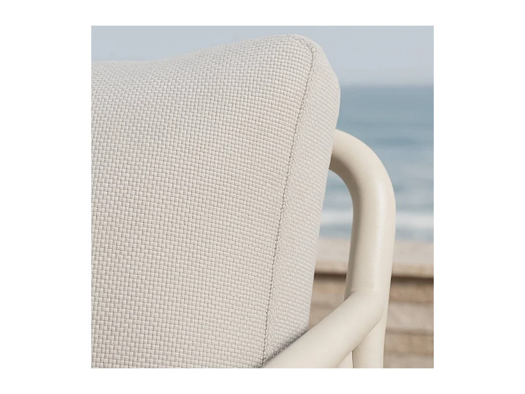 Rocking chair en aluminium pour jardin couleur taupe Zion