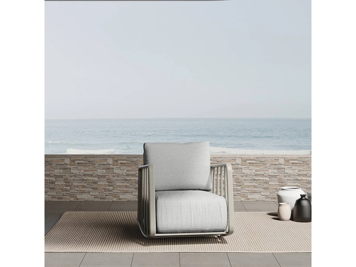 Mecedora en aluminio para jardín color taupe Zion